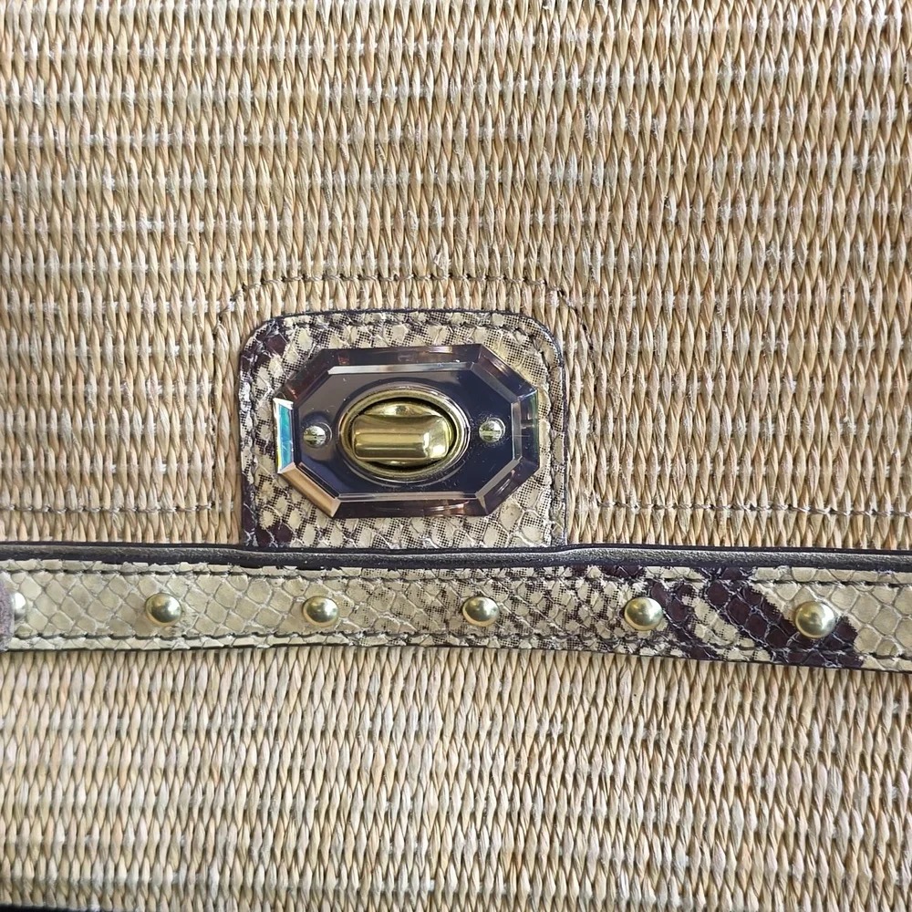 Coach Straw Python Clutch - Picture 2 of 5